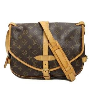 Louis Vuitton Saumur Shoulder Bag Brown Leather